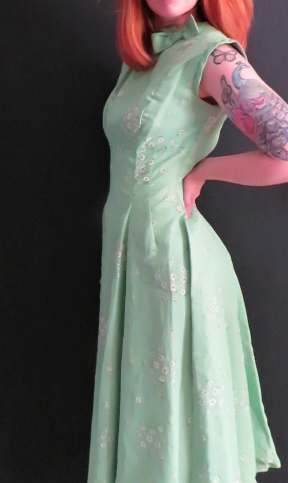 Vintage 1950's Susan Small Dress Fit and Flare Gre