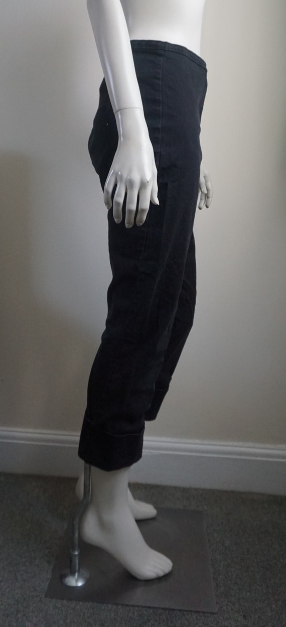 Vintage 00's Y2K Black Cropped Jeans Turn Ups 10 Gem