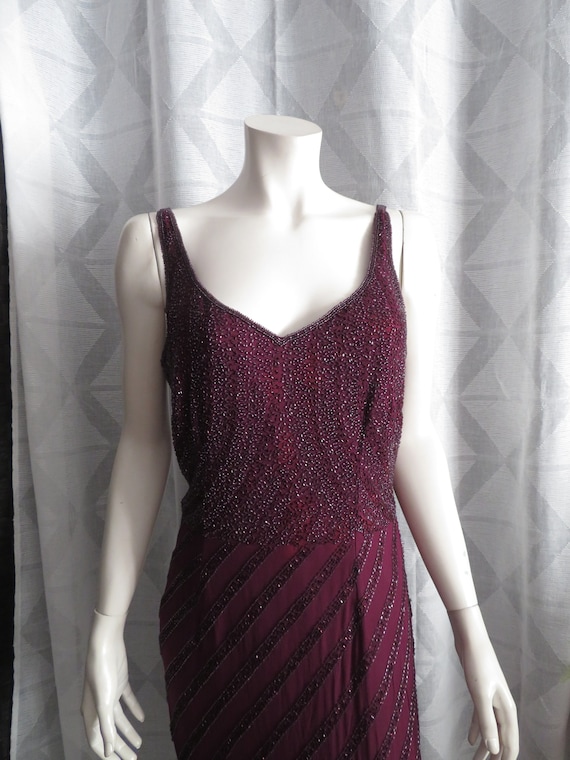 carmen dee beaded dress SOLD Vintage pink CARMEN DEE beaded dress with scarf - has some removed beads