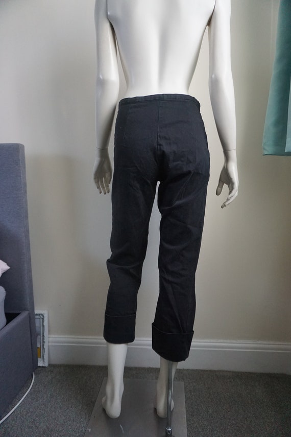 Vintage 00's Y2K Black Cropped Jeans Turn Ups 10 Gem