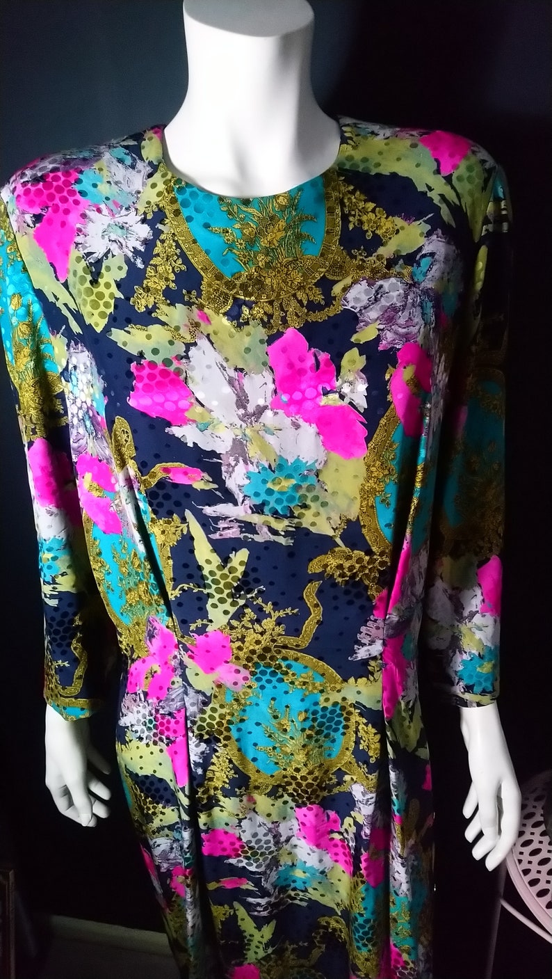 Vintage 1980/'s Seta Pura Silk Maxi Dress