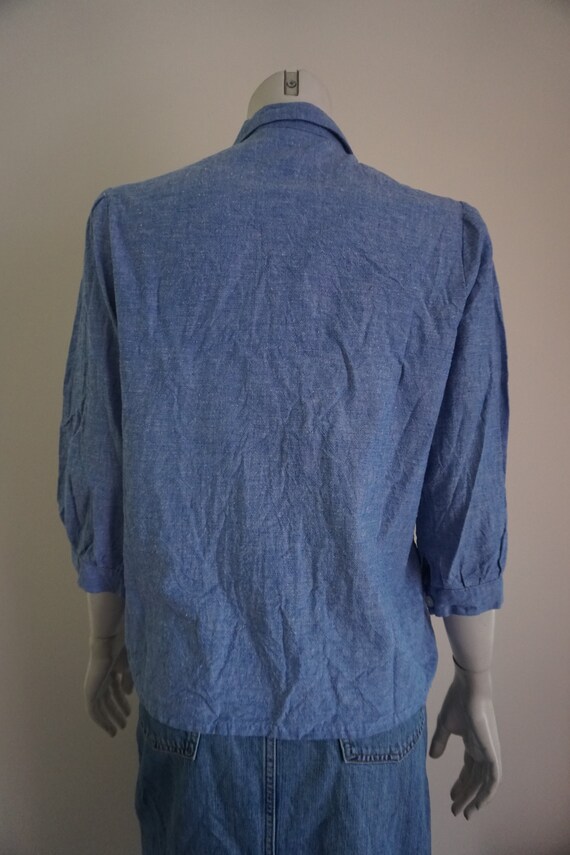 Vintage 1960's Clobber Of London Blue Cotton Shir… - image 8