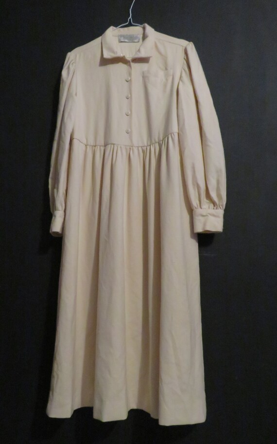 Vintage 1970's Gina Fratini Ivory Cream Wool Smock