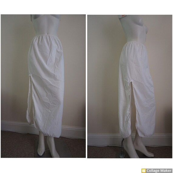 Vintage 1970's White Half Slip Maxi Skirt Slip Side S… Gem