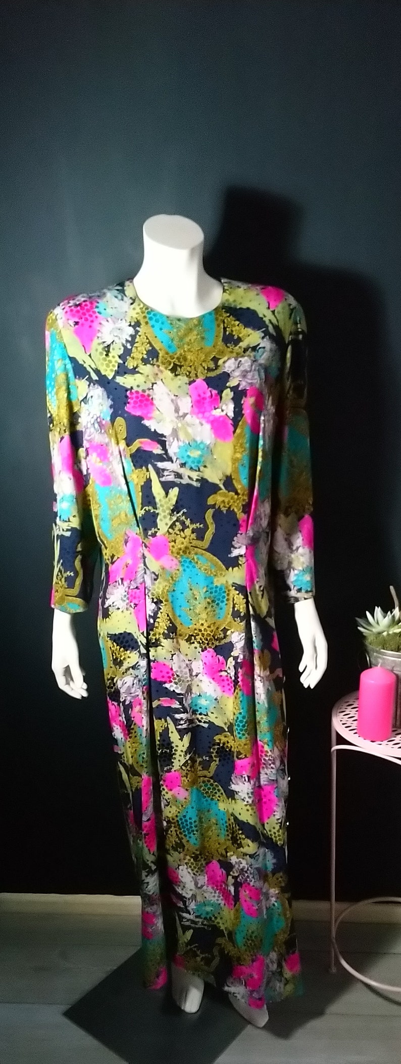 Vintage 1980/'s Seta Pura Silk Maxi Dress