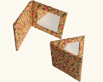 Purse Mirror, Pocket Mirror, Spring Floral Fabric Compact Mirror