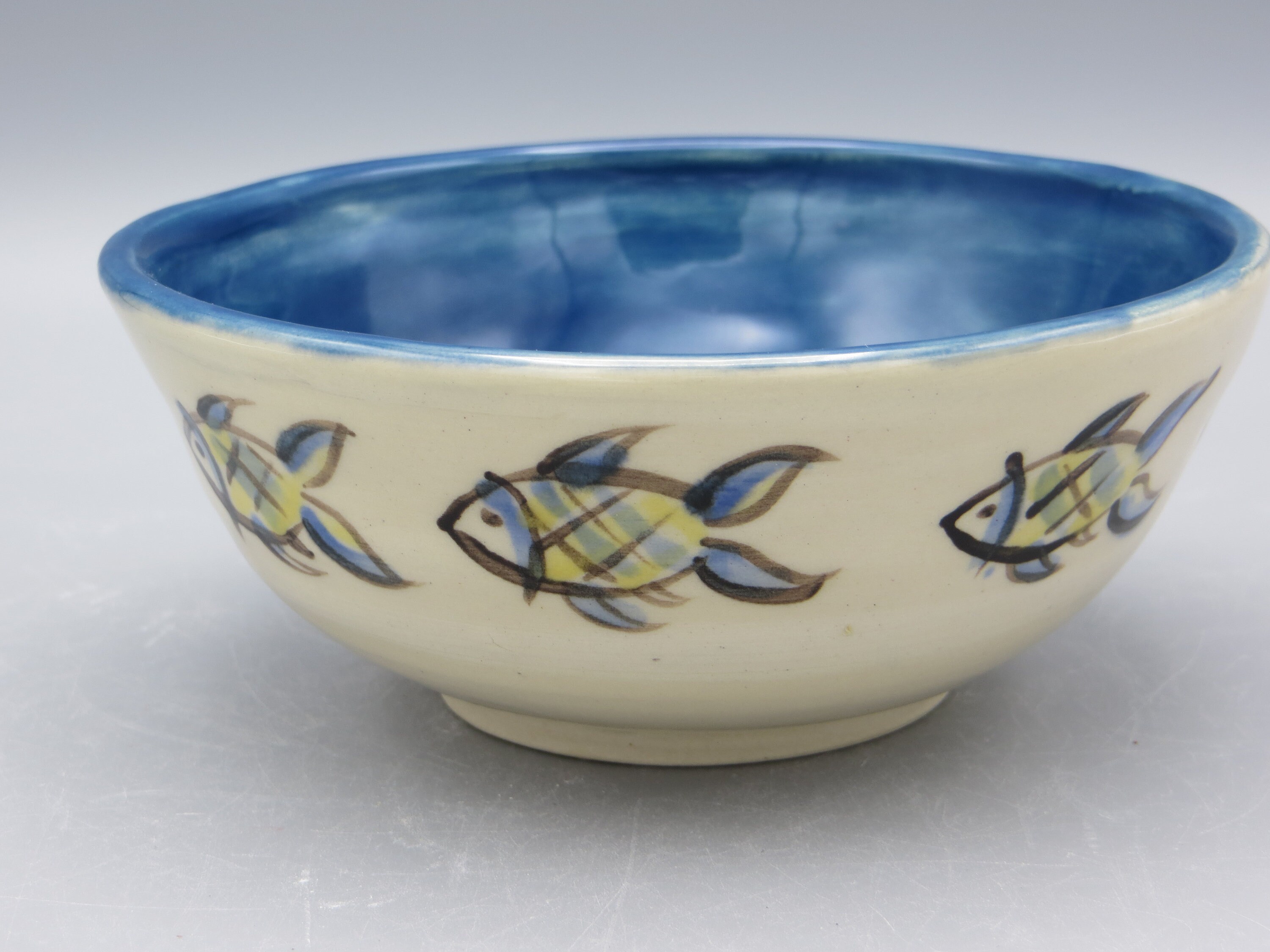 Bowl Pottery Bowl Handmade With Japanese Fish Design - Etsy