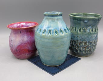 Handmade Pottery Vase; Small Vase