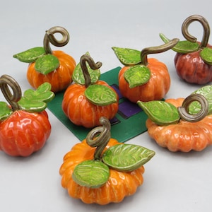 Pumpkins Handmade Ceramic; Pottery Pumpkins; Halloween or Fall Decorations; Ceramic pumpkin