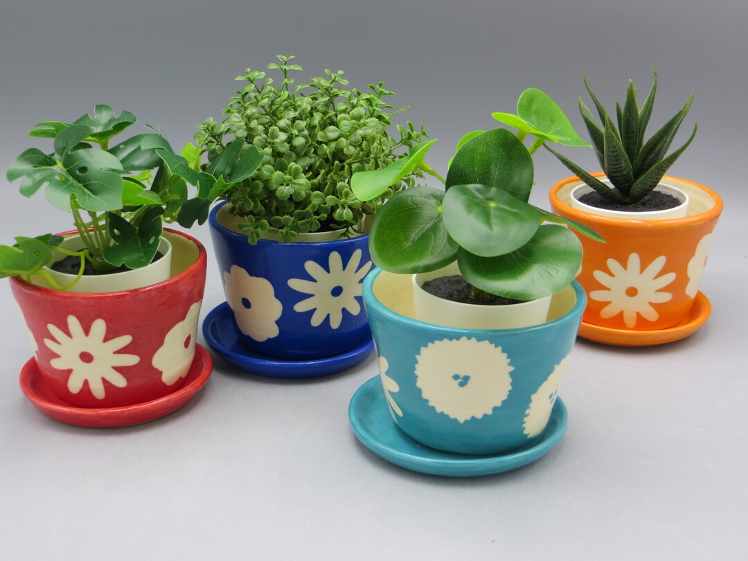 Pottery Flower Pots With Flower Design Colorful Flower Pots Flower Pots