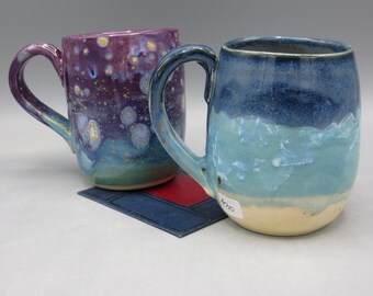 Hand-Painted Pottery Mug: Multi-Colored Ceramic Coffee Cup