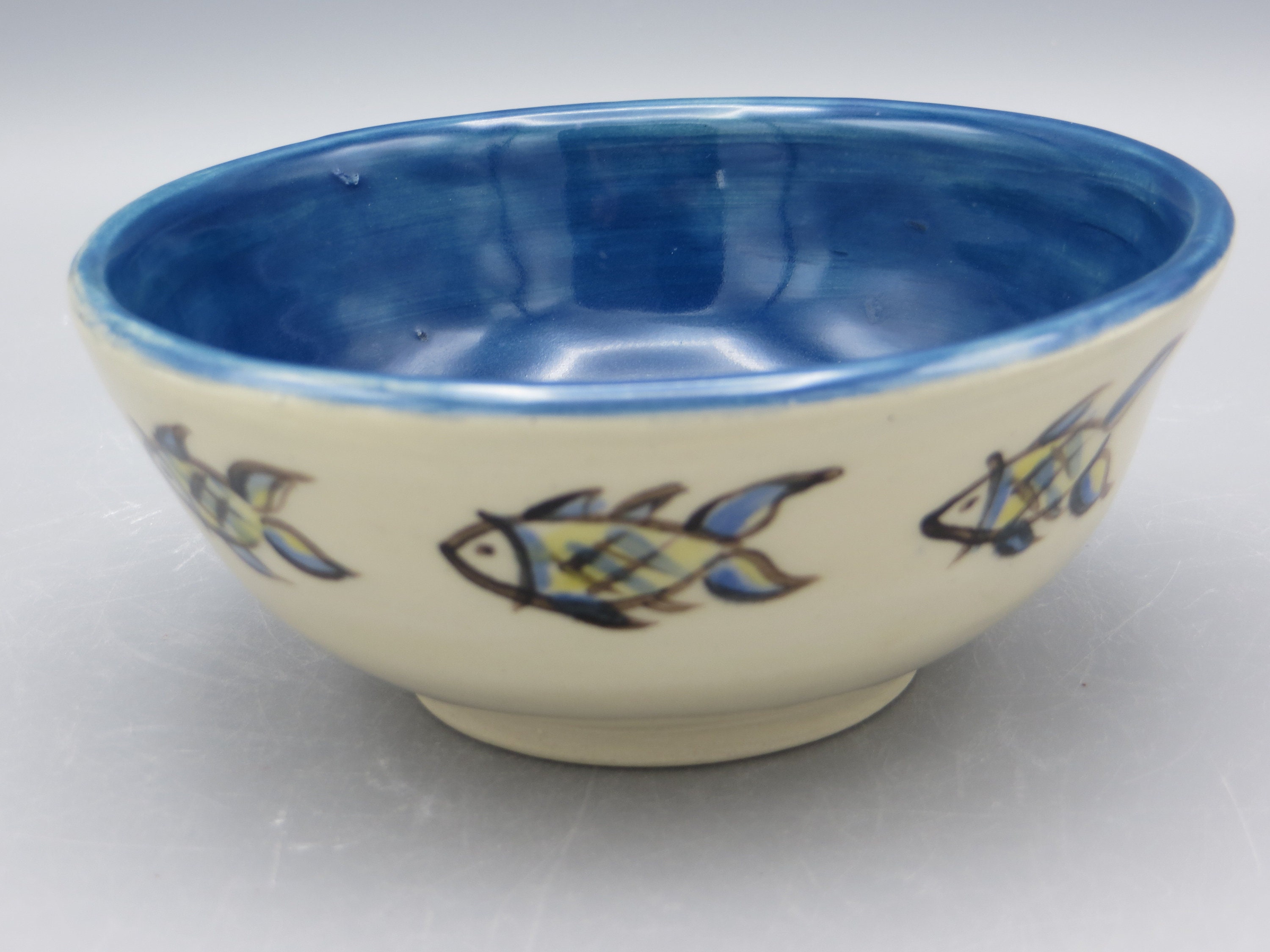 Bowl Pottery Bowl Handmade with Japanese Fish Design Etsy