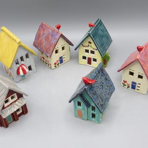 Small Ceramic Houses; Tea light houses; Fairy houses