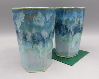 Handmade Pottery Octagonal Cup: Ceramic Drink Cup