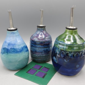 Pottery Oil Dispenser; Oil Bottle