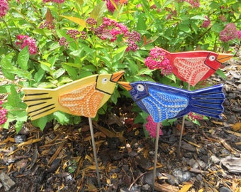 Bird Plant Stakes; Garden Ornament; Fun Bird Decoration