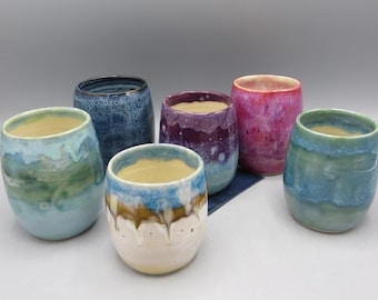 Handmade Pottery Stemless Wine Glass: Ceramic Wine Cup