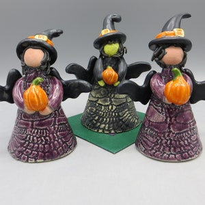 Pottery Halloween Witch; Ceramic Witch; Halloween Ornament; Halloween Decoration