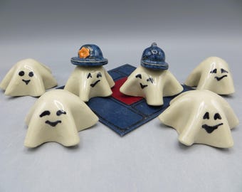 Pottery Ghost; Ghost; Halloween Decoration; Mini Ghost; Ghost with hat