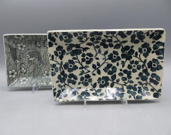 Rectangular plate; small plate; trinket dish; Decorated plate; Plate with Fish; Plate with Carp