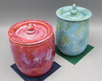Handmade Pottery Box: Decorative Ceramic Storage Container; Jar with Lid