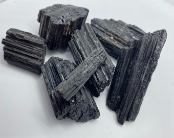 Raw Black Tourmaline Crystals Rough Tourmaline Stones Altar Crystals Meditation Stones Raw Crystal Set Yoga Crystals Raw Healing Stones