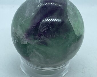 Large Rainbow Fluorite Crystal Ball, 2" Sphere, Healing Crystals