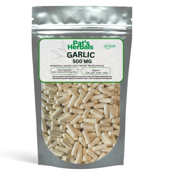 Organic Garlic Capsules 500 mg - Vegan Capsules