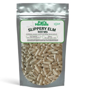 Organic Slippery Elm Bark Capsules 500mg - Vegan Capsules - Ulmus rubra