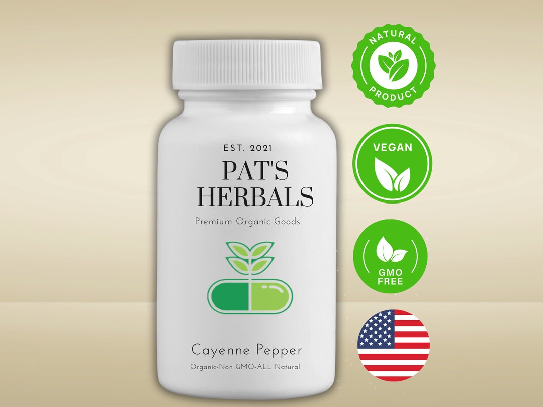Organic Cayenne Pepper Capsules 500mg Vegan Capsules 100 Etsy