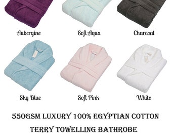 550GSM Luxury 100% Egyptian Cotton Terry Towelling Bath Robe Bathrobe Gown