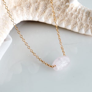 Jade Necklace | Pale White Carved Jadeite Barrel | Handmade Delicate Necklace for Everyday [NL0027]