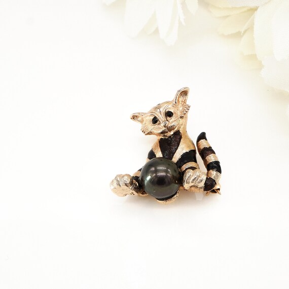 Boucher Vintage Cat Brooch, Cute Figural Animal Br