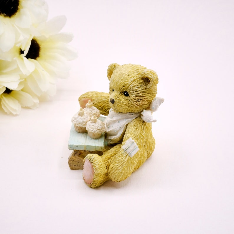 Age 3 Three Cheers for You by Enesco Mini Teddy Bear Collectible Vintage Mini Figurines Cherished Teddies Bear Figurines