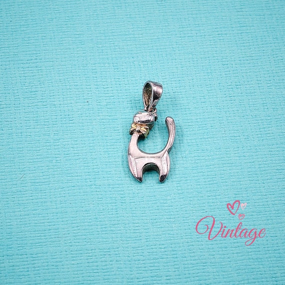 Cat Necklace Charm | Tiny Cat Charm | Sterling Si… - image 2