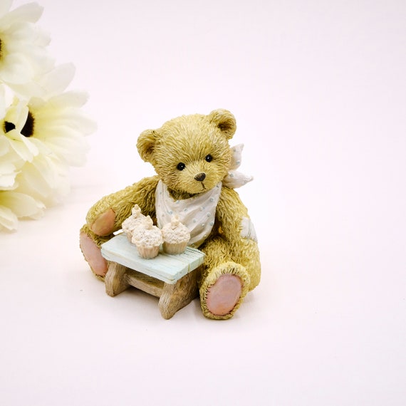 Age 3 Three Cheers for You by Enesco Mini Teddy Bear Collectible Vintage Mini Figurines Cherished Teddies Bear Figurines