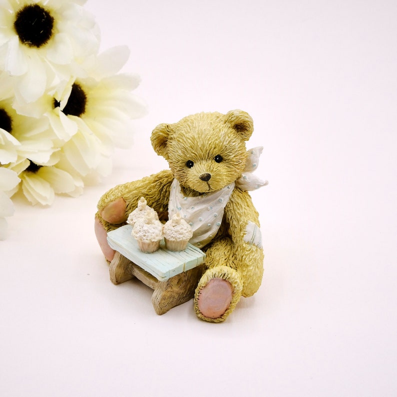 Age 3 Three Cheers for You by Enesco Mini Teddy Bear Collectible Vintage Mini Figurines Cherished Teddies Bear Figurines