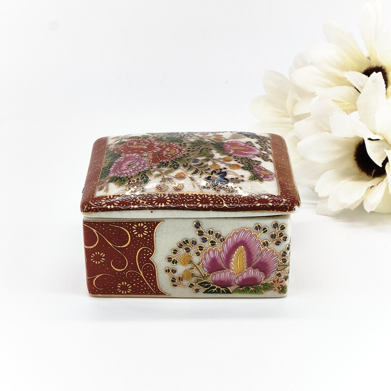 Trinket Box Vintage Satsuma Pottery Made in Japan Signed Etsy