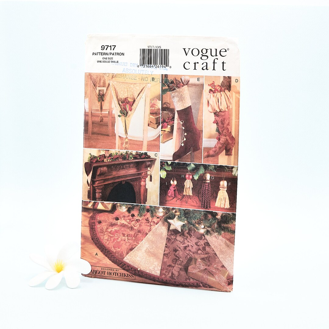 Vogue Pattern 9717 DIY Home Decor Vintage Christmas Decor Sewing ...
