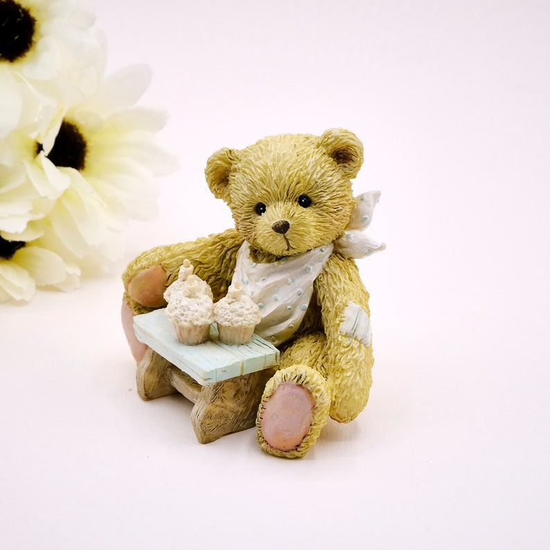 Age 3 Three Cheers for You by Enesco Mini Teddy Bear Collectible Vintage Mini Figurines Cherished Teddies Bear Figurines
