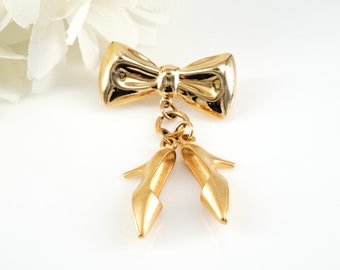 Gold Shoe Brooch | Vintage Brooches for Women | Mothers Day Gift or Birthday Gift