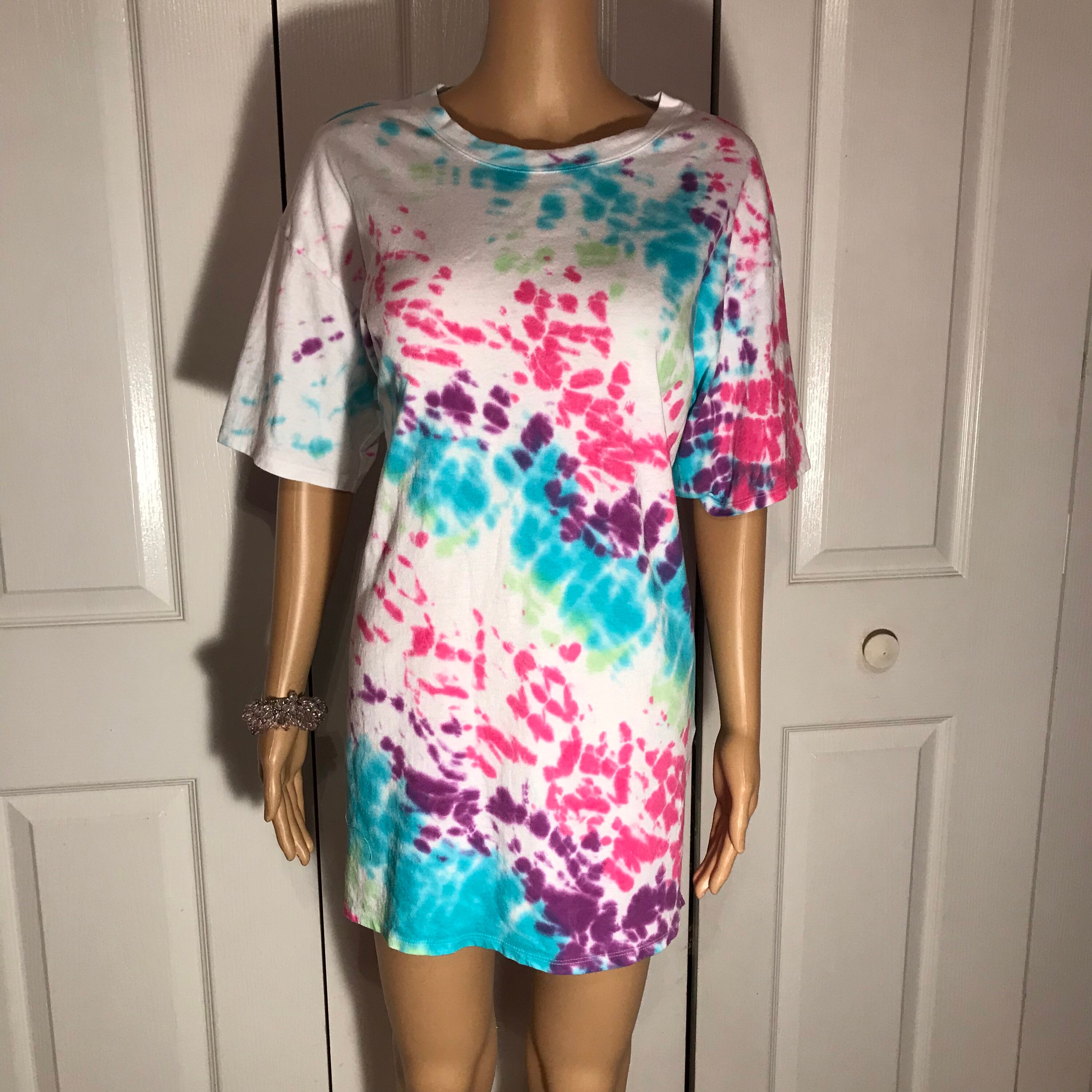 oversized tie dye t shirt dress Pink Plus Tie Dye Oversized Beach T-Shirt Dress