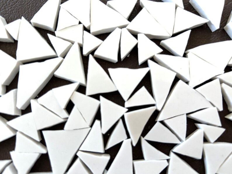 212 White Triangle Stoneware Tiles (lot 91) - Etsy