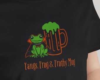 Fangs, Frog & Beer Tee | Halloween Oktoberfest