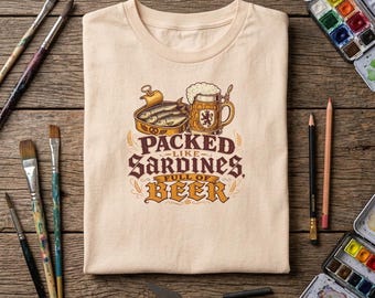 Packed Like Sardines Full of Beer T-Shirt | Vintage Octoberfest
