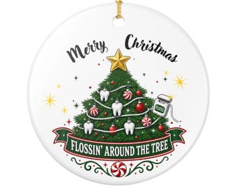 Weihnachtsbaumschmuck „Flossin' Around the Christmas Tree“ | Keramikdekoration