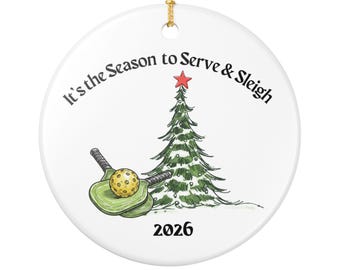 Pickleball-Aufschlag und Schlitten-Weihnachtsbaumschmuck aus Keramik | Feiertage 2026