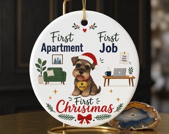 Erster Weihnachtshund | Erste Wohnung, erster Job – Keramikornament
