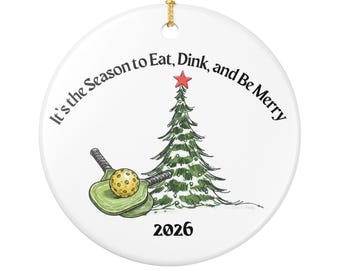 Pickleball-Weihnachtsbaumschmuck aus Keramik | Festtagsstimmung 2026