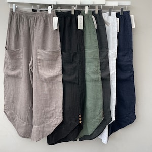 The Evie Linen Trousers. Linen Clothing. Made in Italy Clothing.